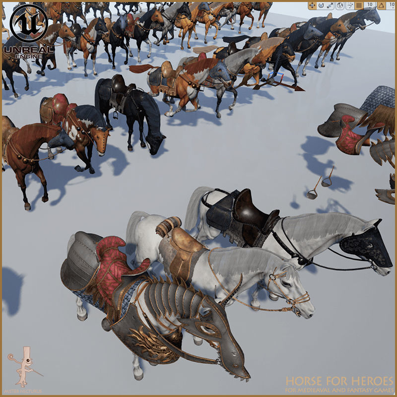 Horse for Heroes Light Version Low-poly 3D model_26