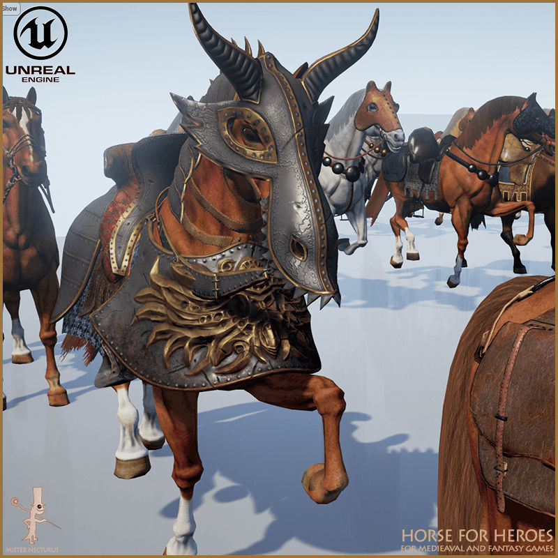Horse for Heroes Light Version Low-poly 3D model_23