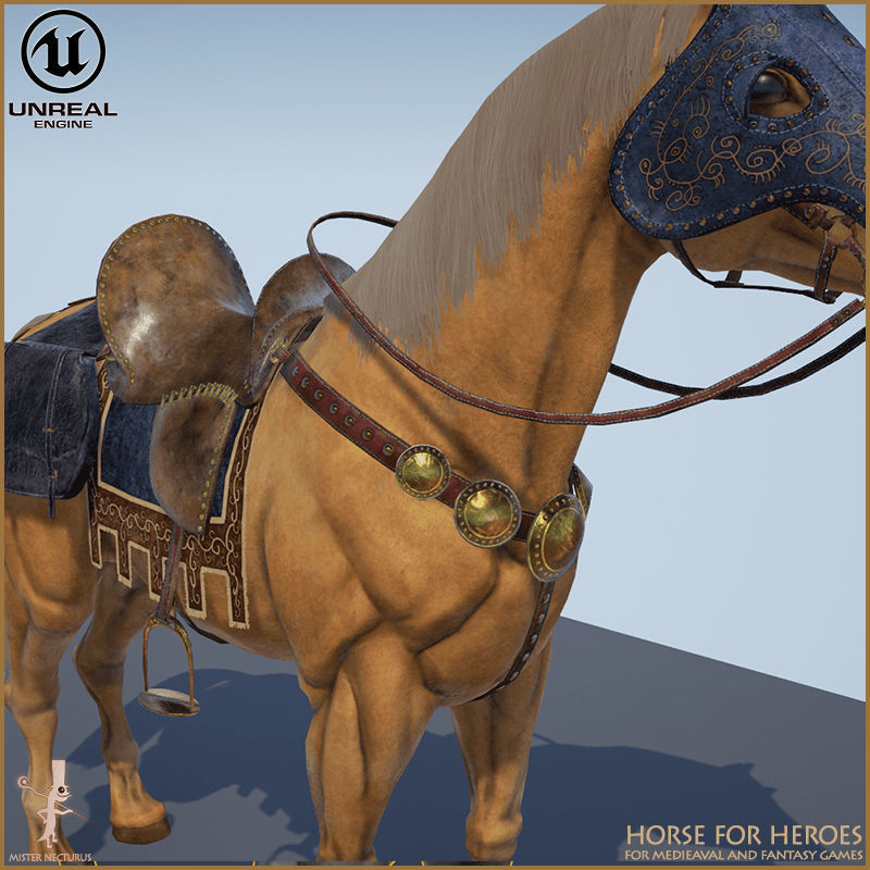 Horse for Heroes Light Version Low-poly 3D model_21