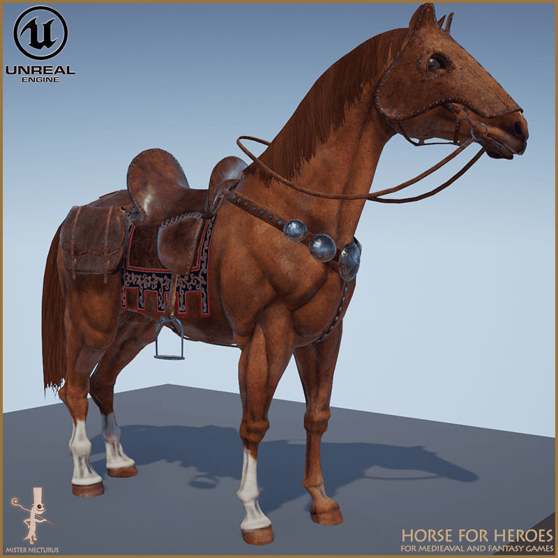 Horse for Heroes Light Version Low-poly 3D model_20
