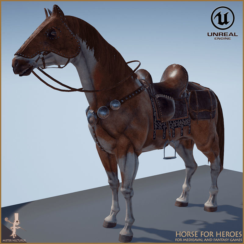 Horse for Heroes Light Version Low-poly 3D model_16