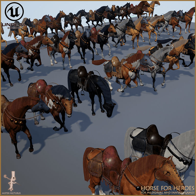 Horse for Heroes Light Version Low-poly 3D model_22