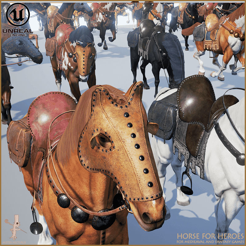 Horse for Heroes Light Version Low-poly 3D model_27