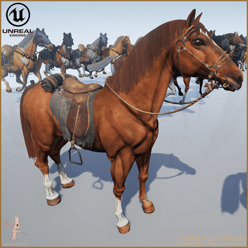Horse for Heroes Light Version Low-poly 3D model_25