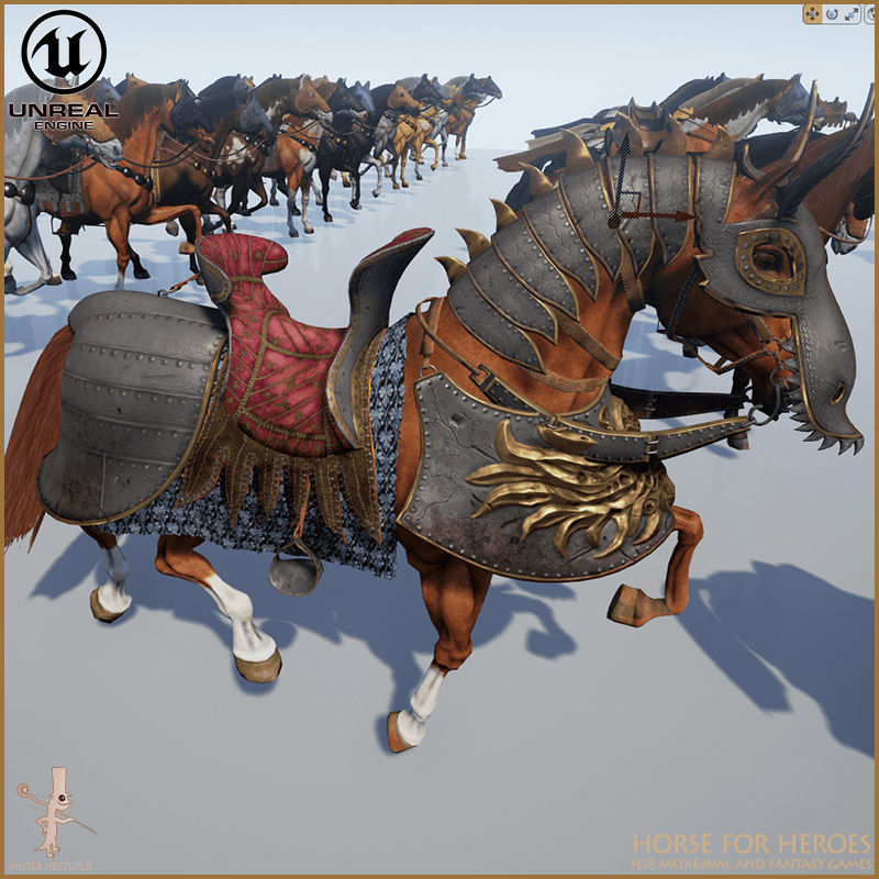 Horse for Heroes Light Version Low-poly 3D model_28
