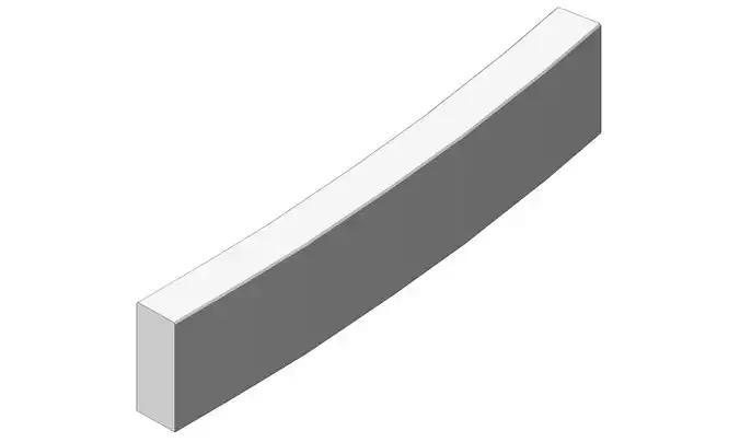 Concrete Curb Radius 5 m Outer 100 20 8 3D model