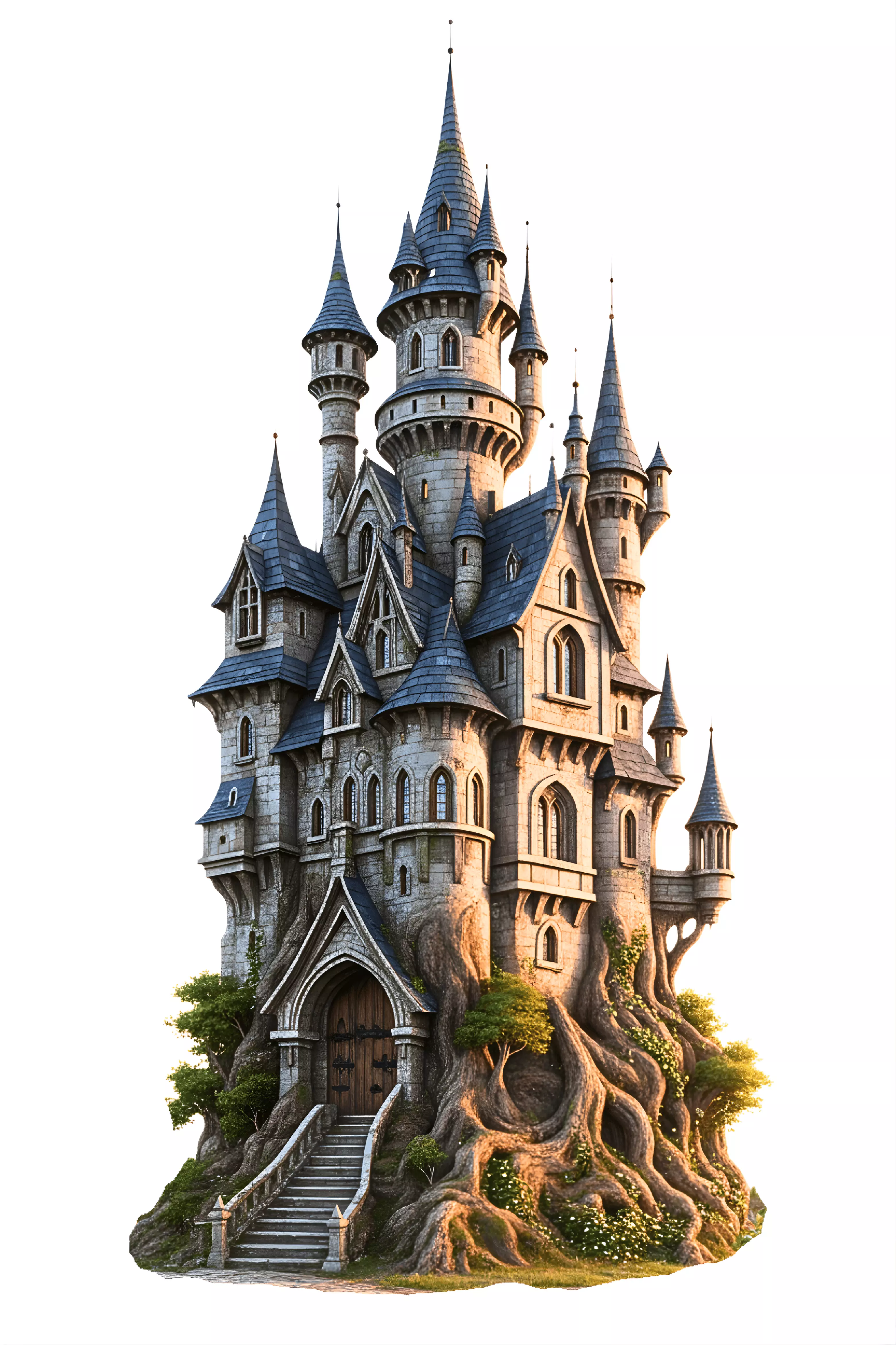 Elven Tree Castle STL Fantasy Castle on Ancient Roots 3D print 3D print model