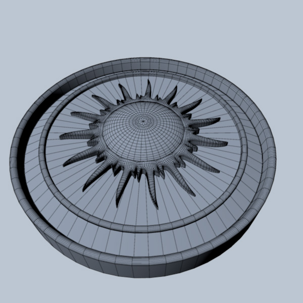 Sunburst Rosette 3D model_3