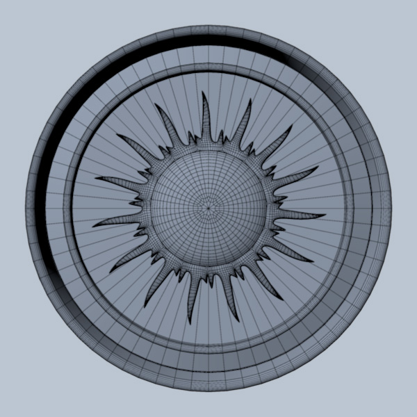 Sunburst Rosette 3D model_2