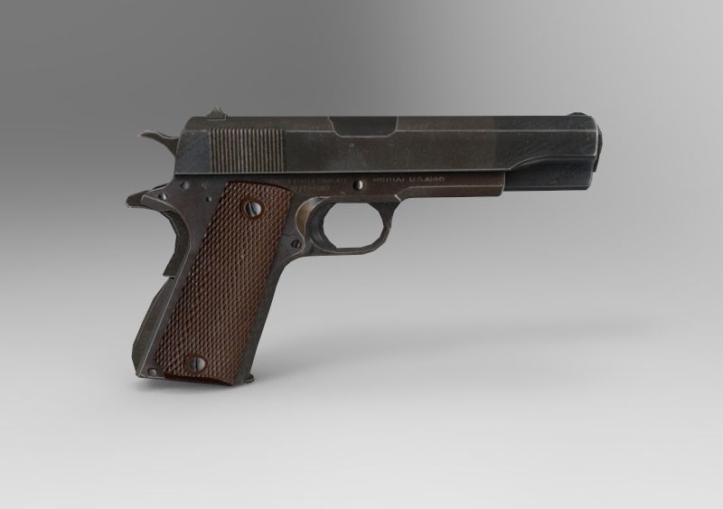 Colt 1911 Low-poly 3D model_1