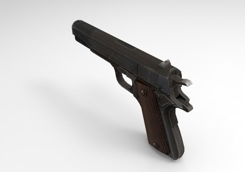 Colt 1911 Low-poly 3D model_4