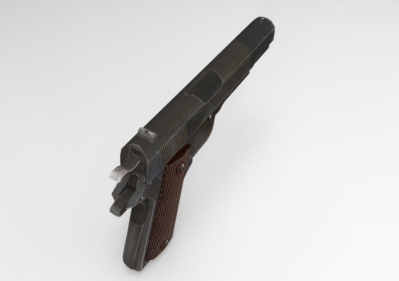 Colt 1911 Low-poly 3D model_3