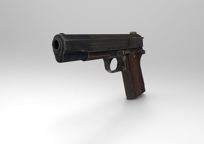 Colt 1911 Low-poly 3D model_2