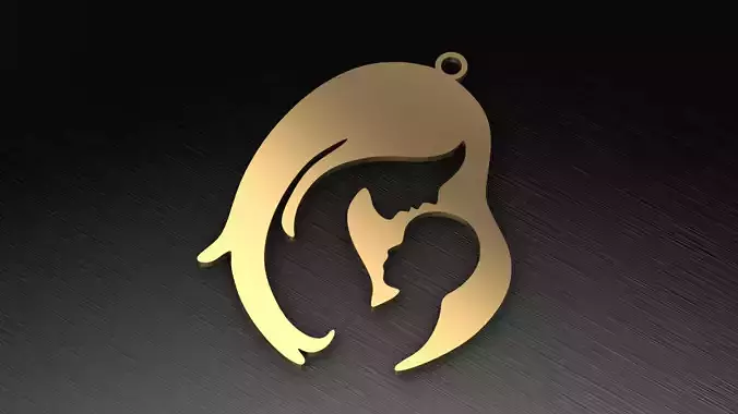 Mother and child pendant 3D model