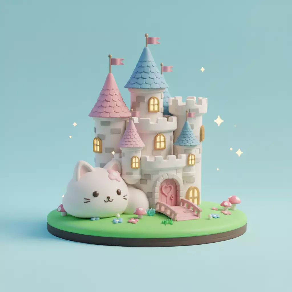 Kawaii Kitten Castle Minova Originals STL 3D print model