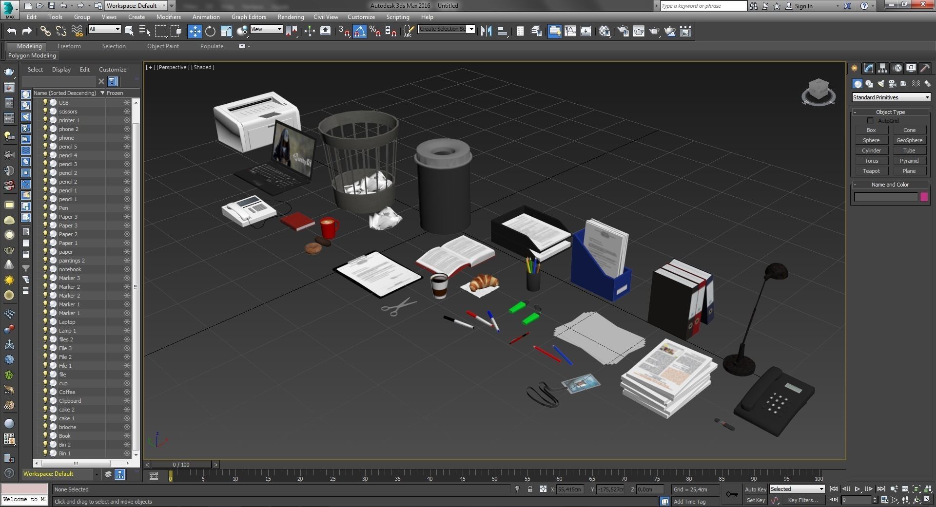 Office Props Pack Low-poly 3D model_7