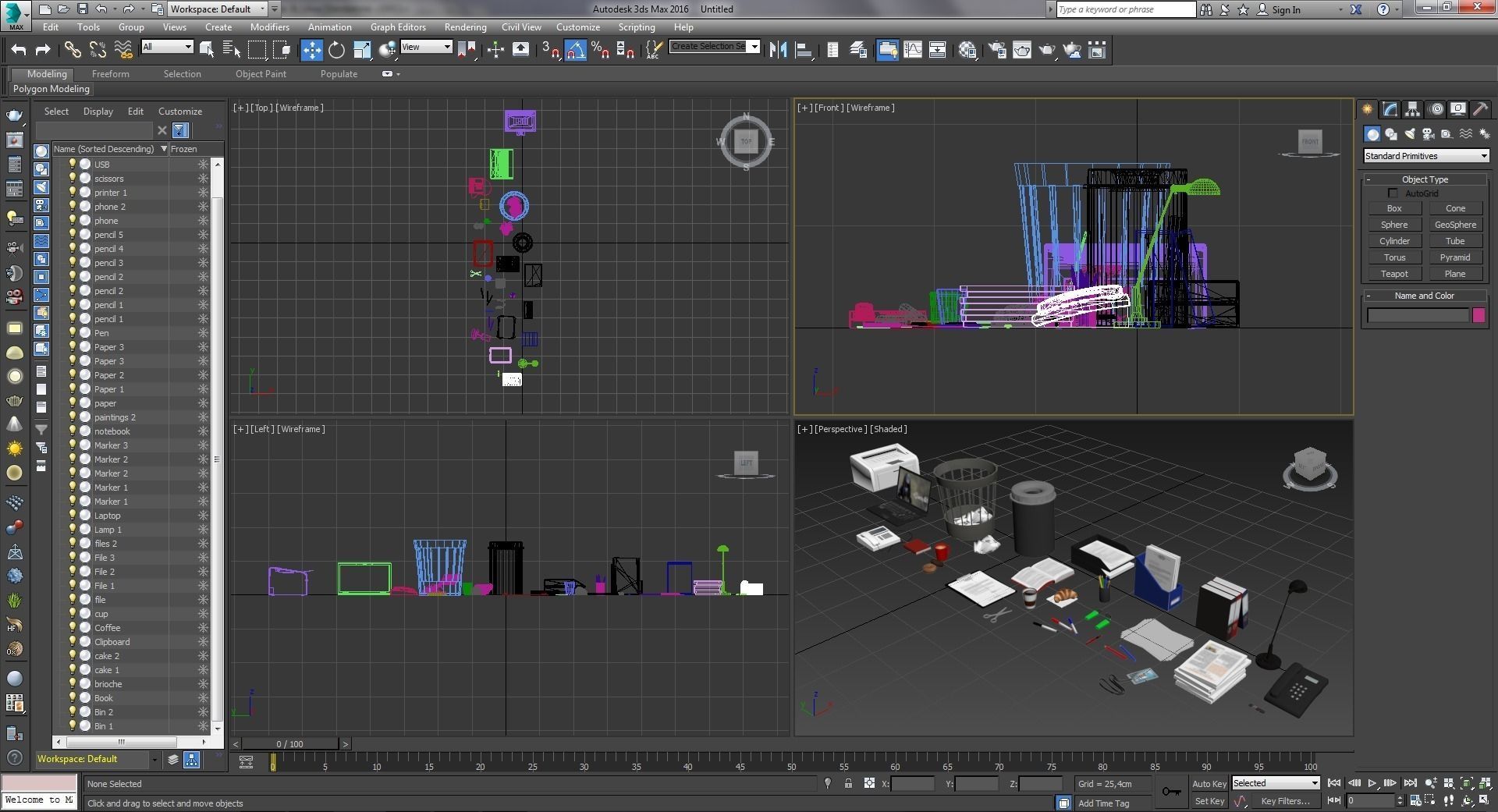 Office Props Pack Low-poly 3D model_6