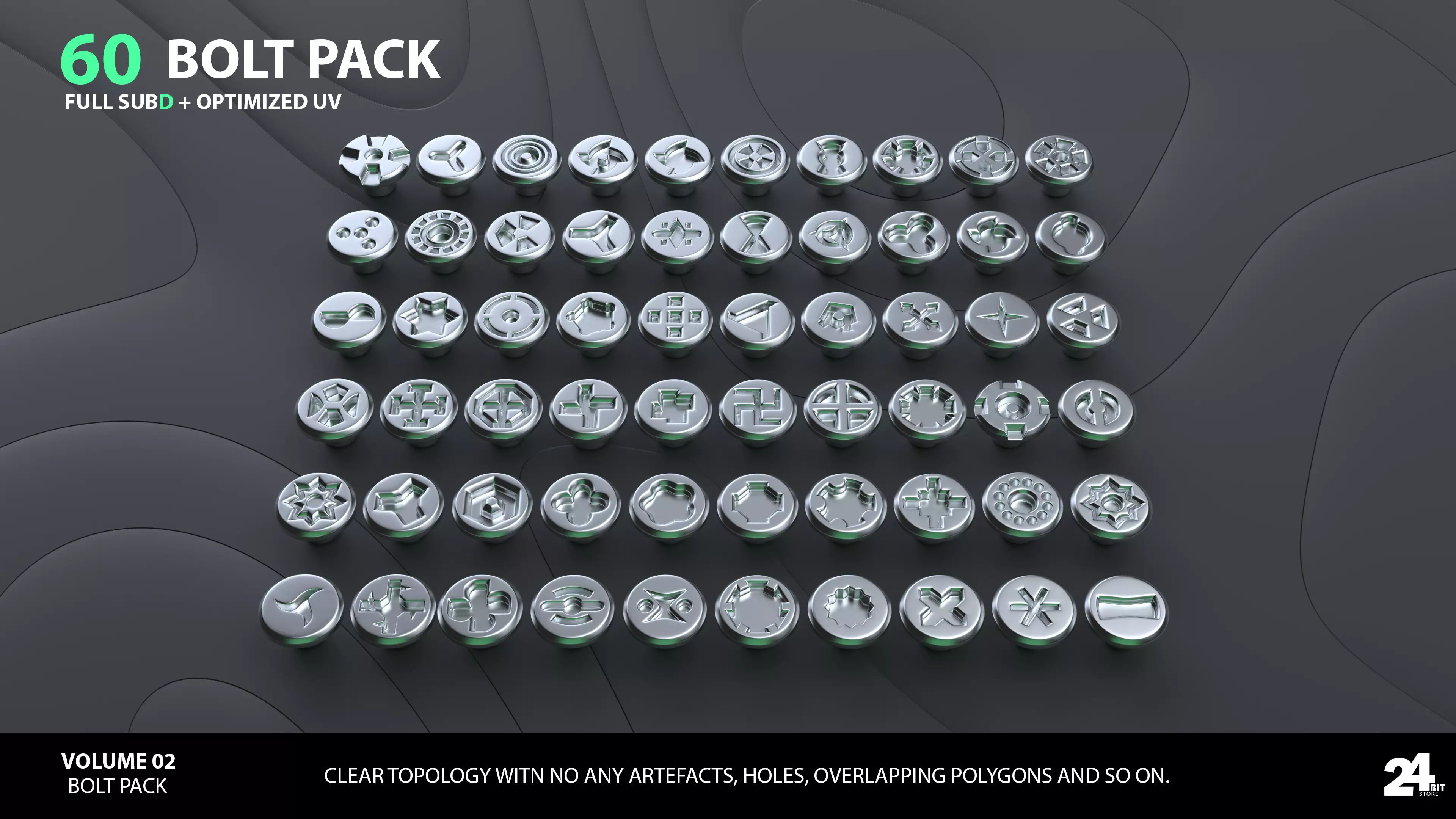 60 BOLT PACK VOLUME 02 Low-poly 3D model