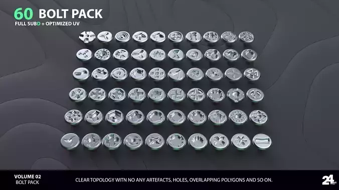 60 BOLT PACK VOLUME 02 Low-poly 3D model