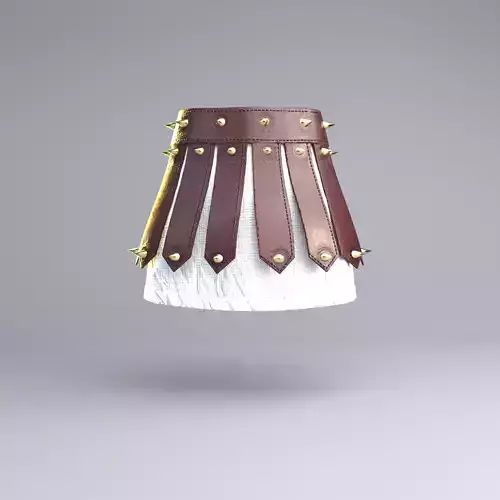 Roman Leather Pteruges Skirt with Studs