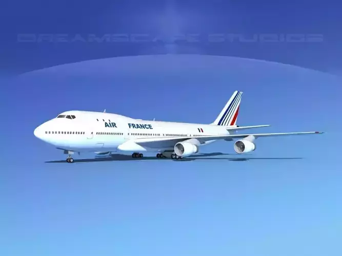 Boeing 747-100 Jumbo Jet Air France 2 3D model