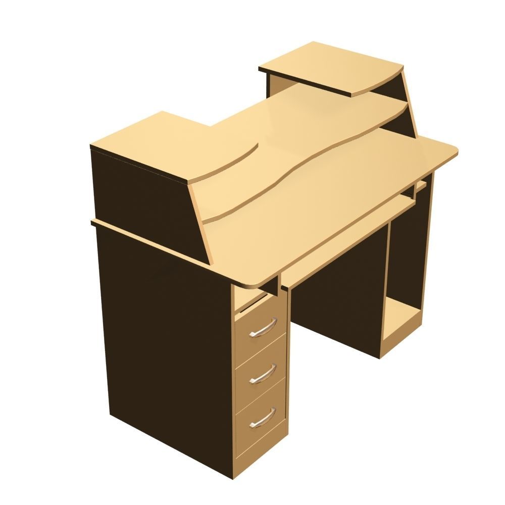 Computer Table 0008 3D model_7