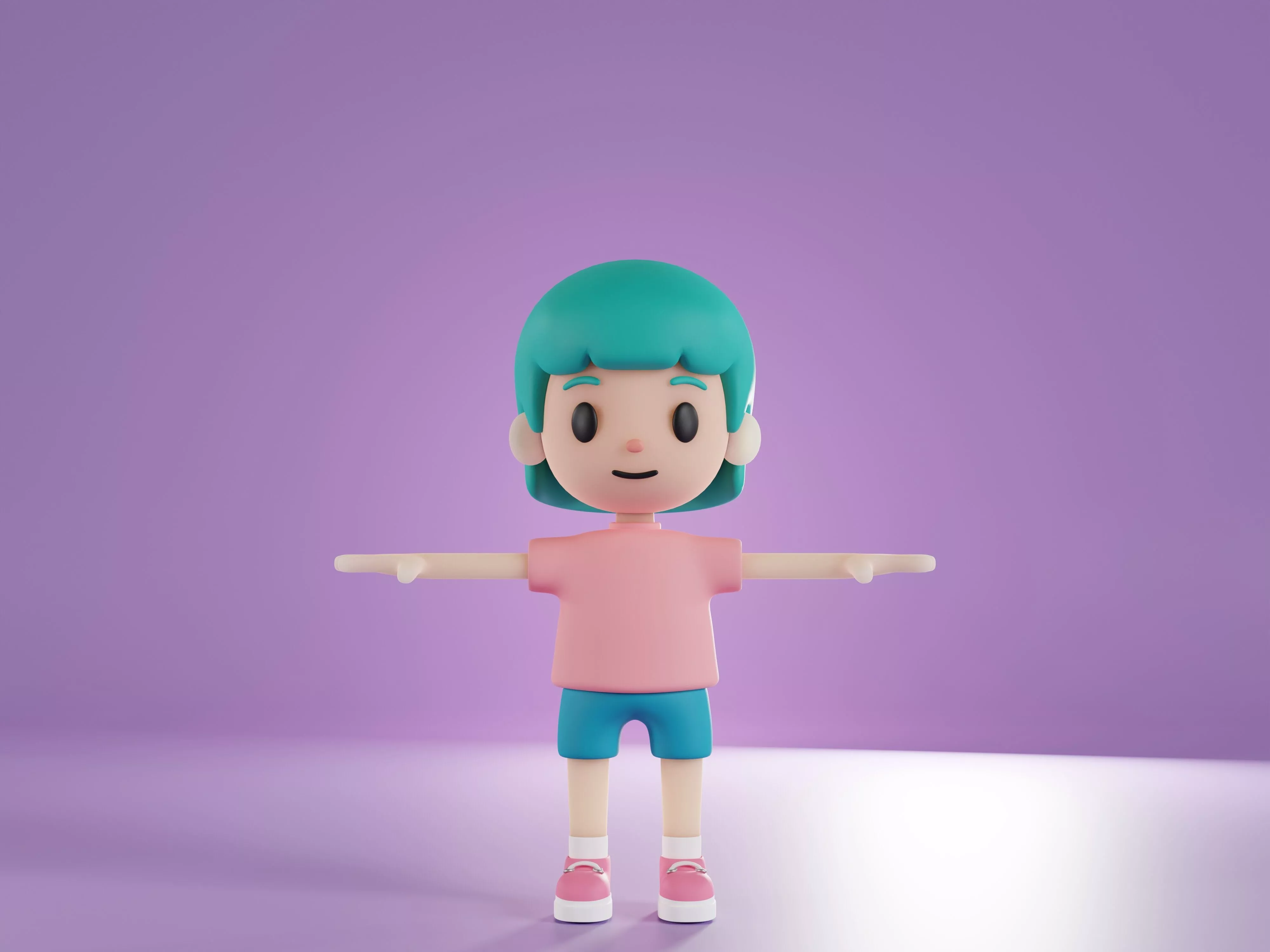 Mini Girl Soft Kid Cute Free 3D model