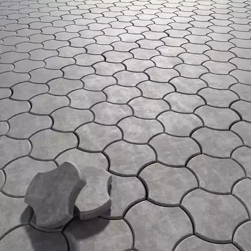 Paving stone threetoed 3D model