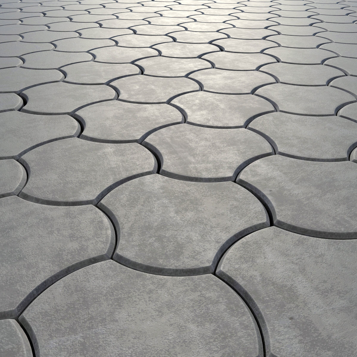 Paving stone threetoed 3D model_1