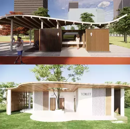 Public Restroom Building -B13 3D model