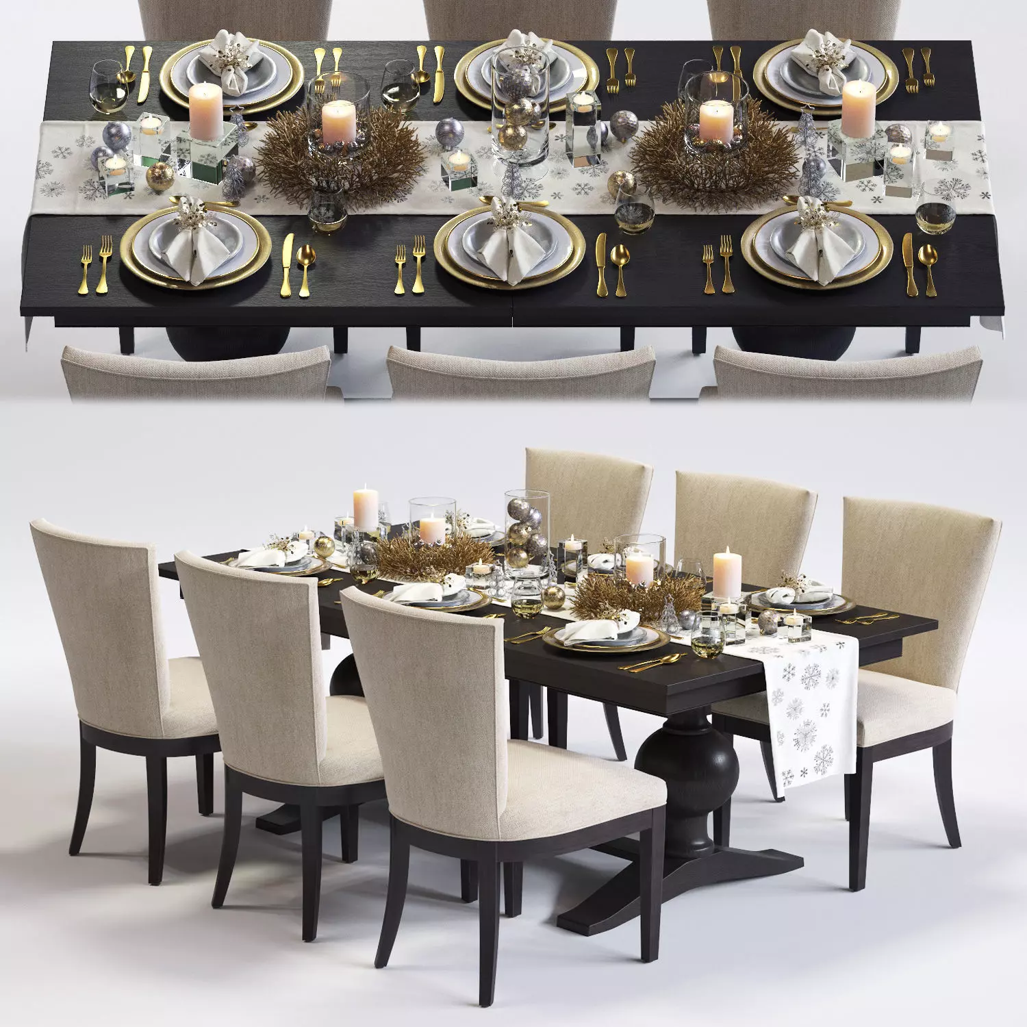 Clayton Armchair and Winnetka Table 3D model_0