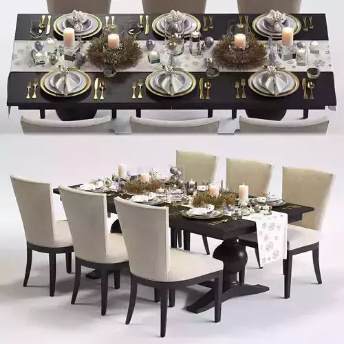 Clayton Armchair and Winnetka Table 3D model