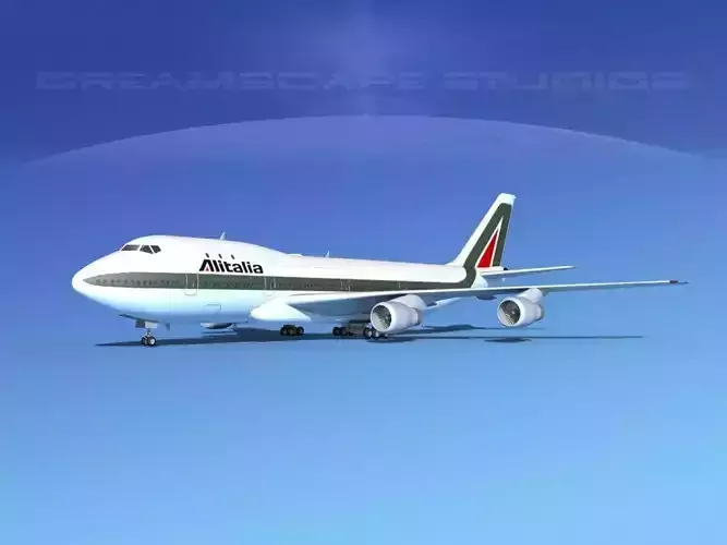 Boeing 747-100 Jumbo Jet Alitalia 3D model