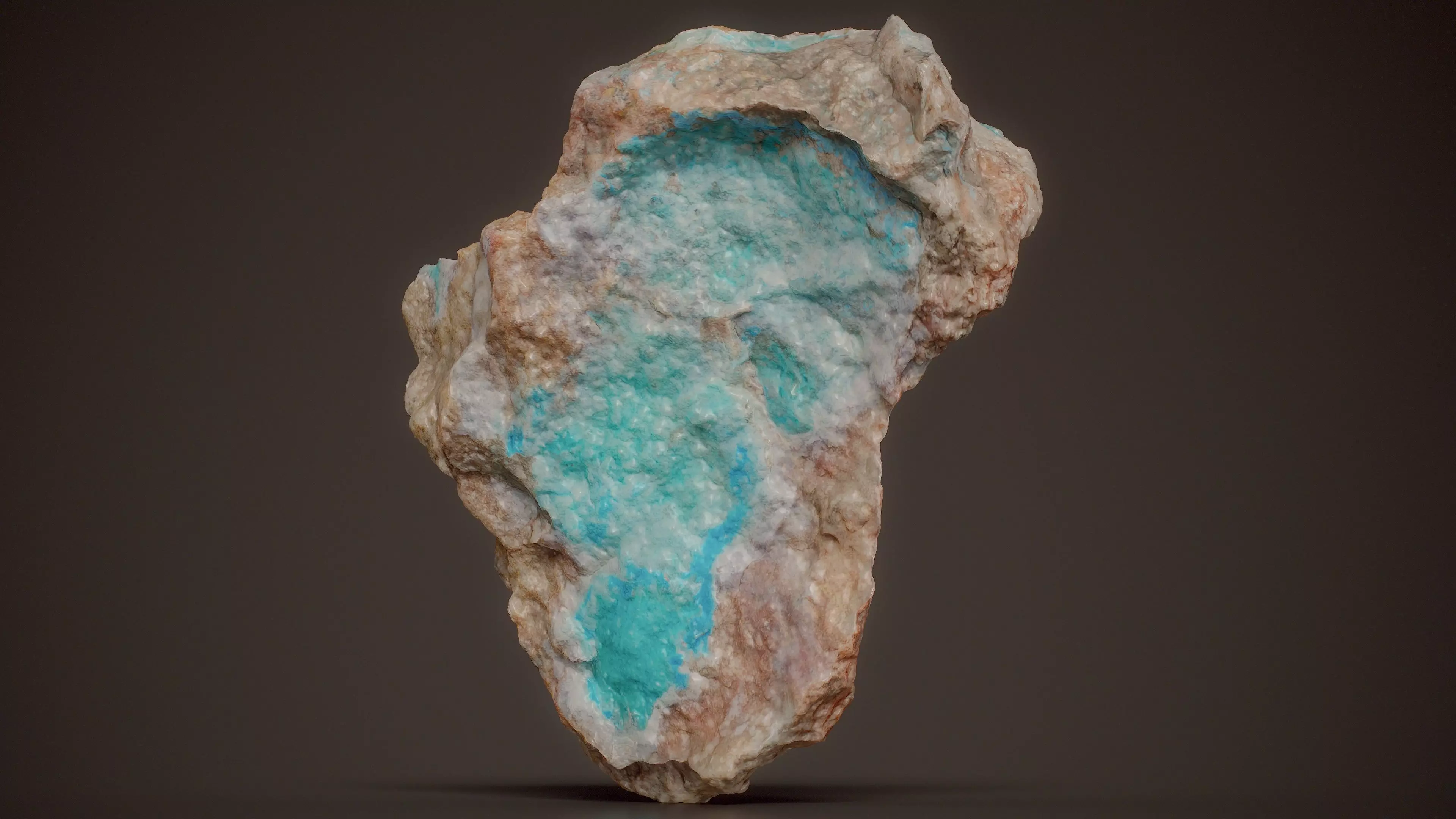 Chrysocolla Grey Green Rock Low-poly 3D model