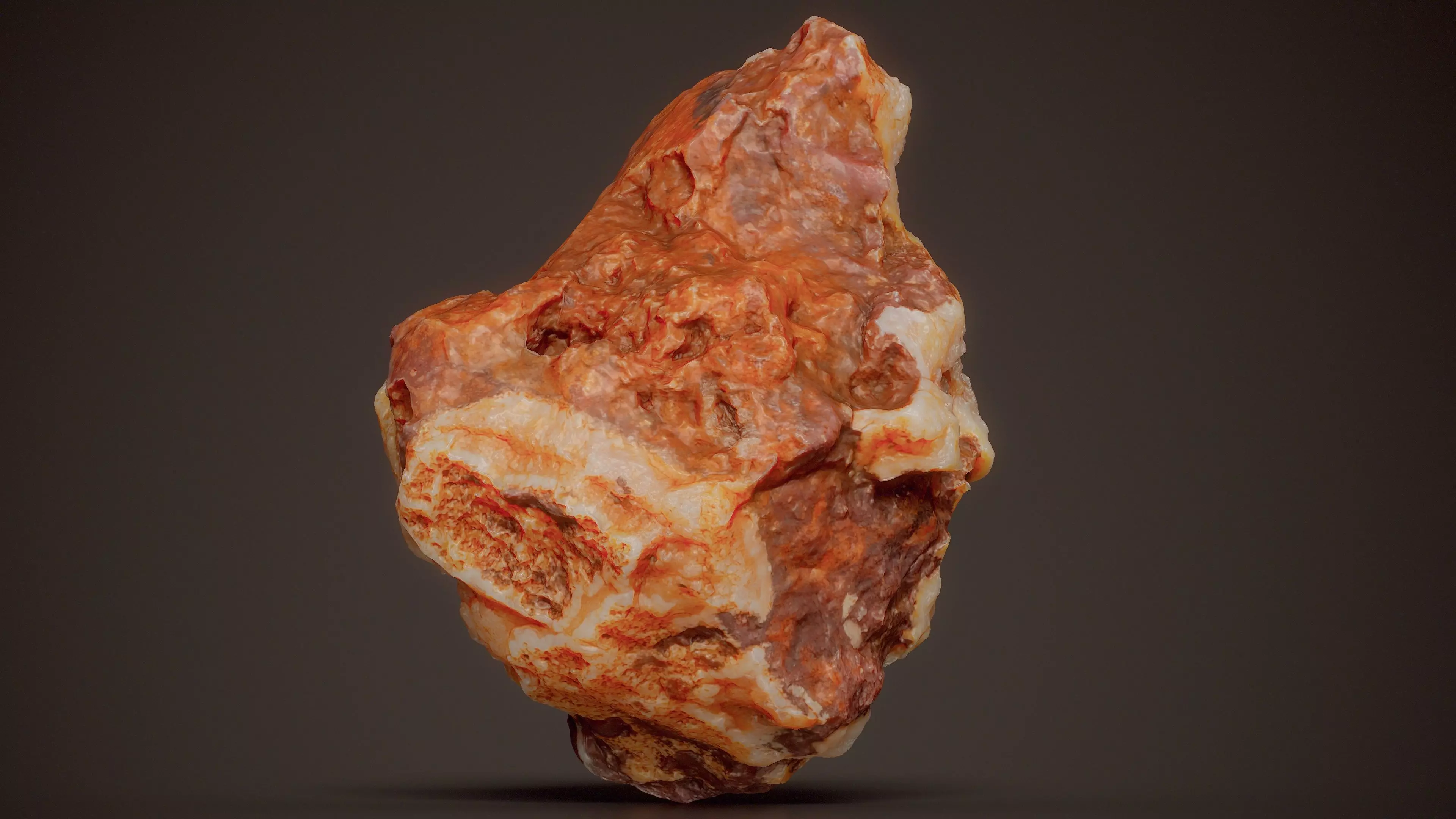 Calcite With Hematite Red Mineral 12 Low-poly 3D model