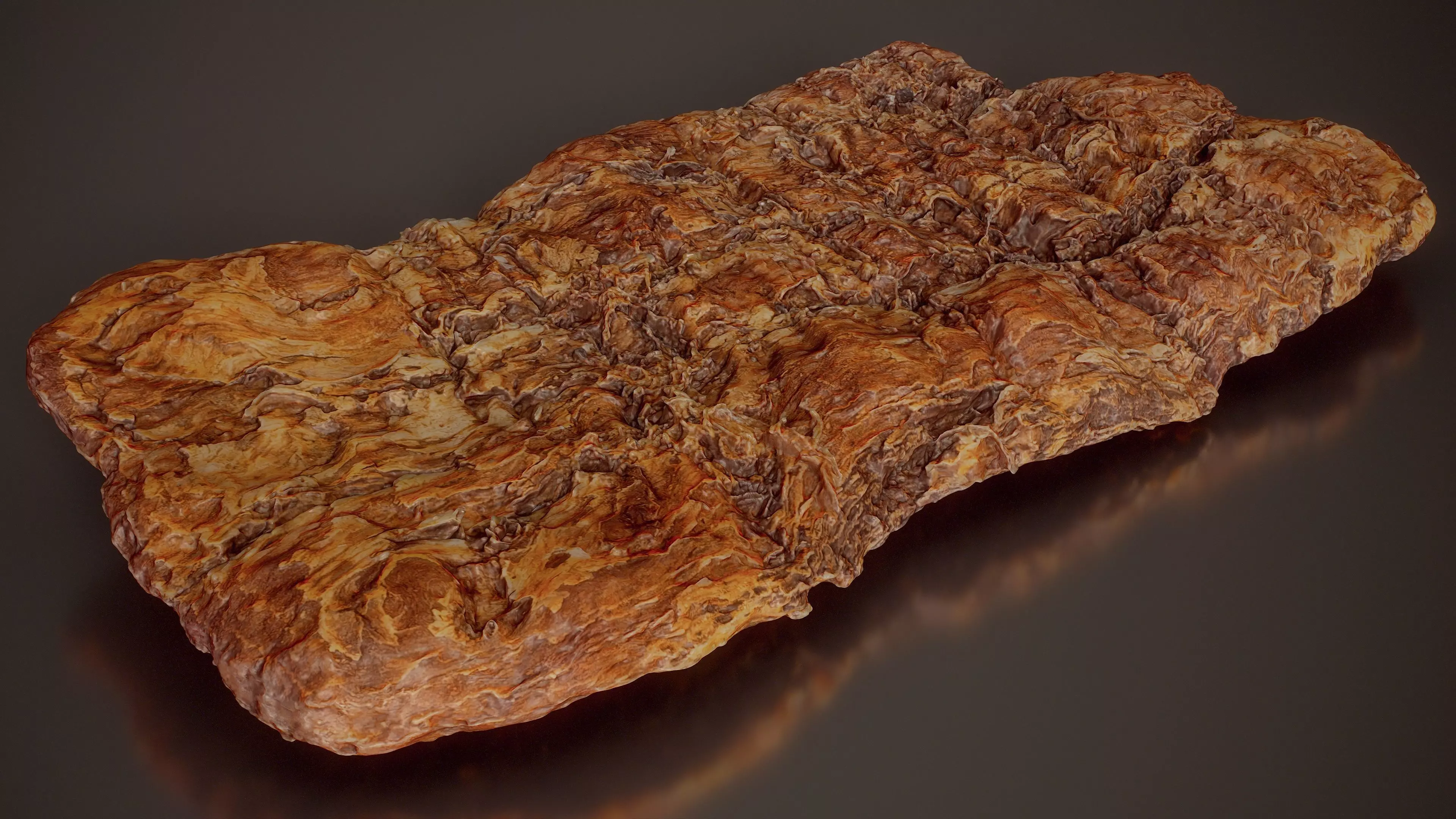 Hardwood Bark Slab Deciduous Hardwood Wood Medium 11 Low-poly 3D model