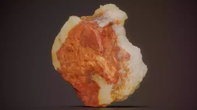 Yellow Calcite Crystals Red Marble Rock 07