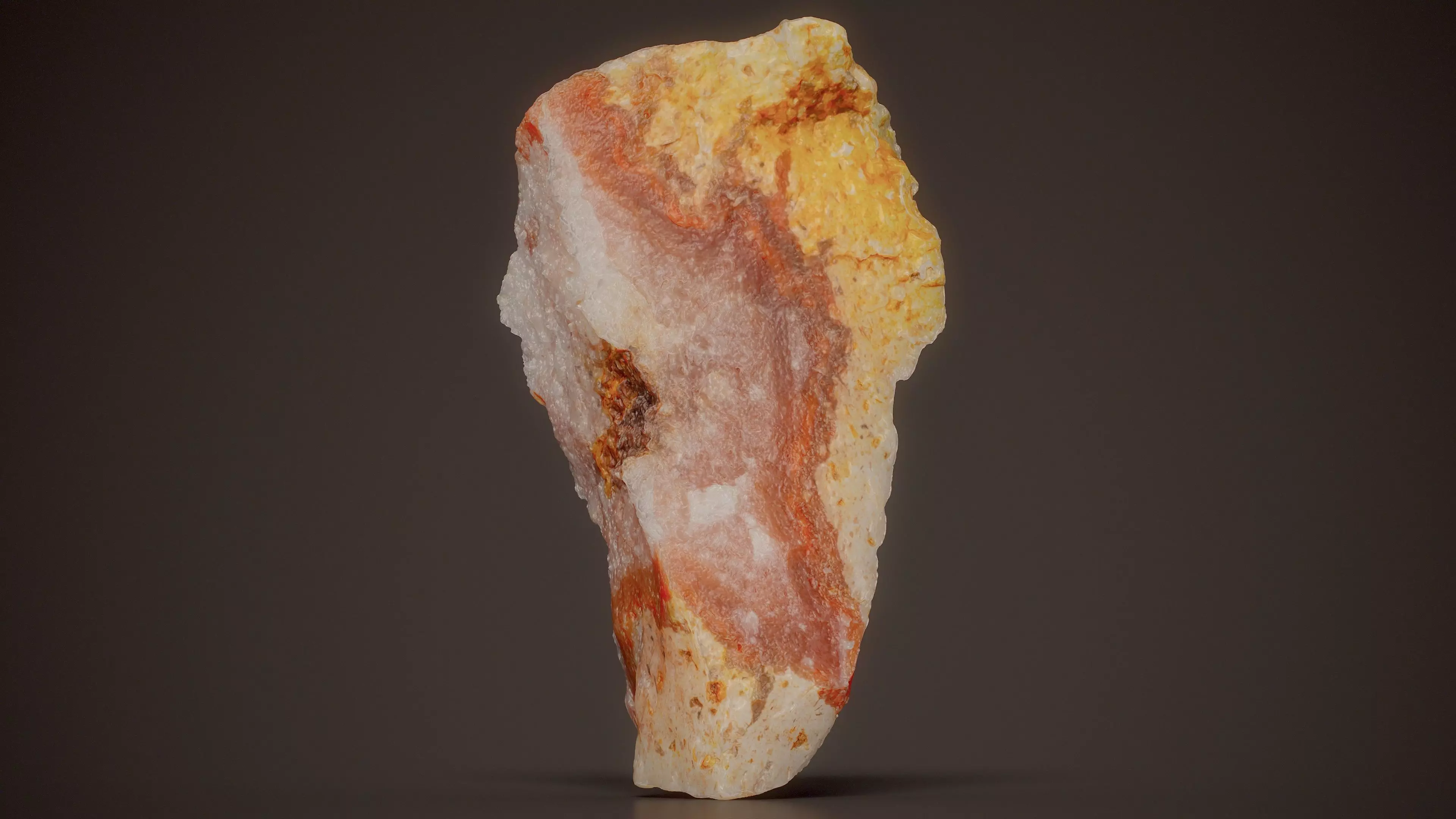 Orange Calcite With Quartz Agate 04 Low-poly 3D model