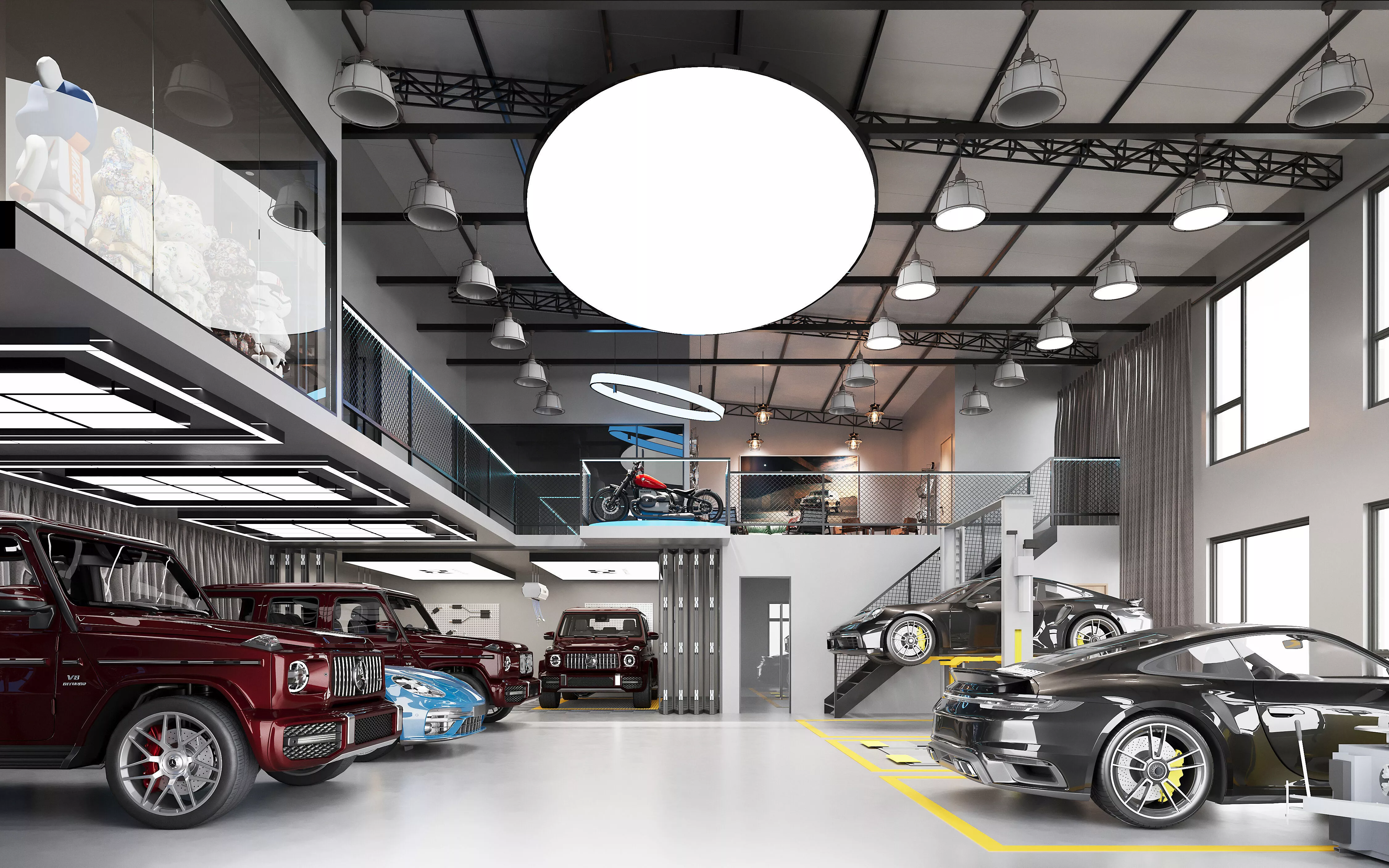 High-End Private Automobile Club - Auto Repair Shop 3D model