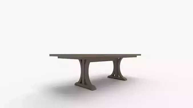Winner Only Casual Dining Pedestal Table with Leaf 3D model 2