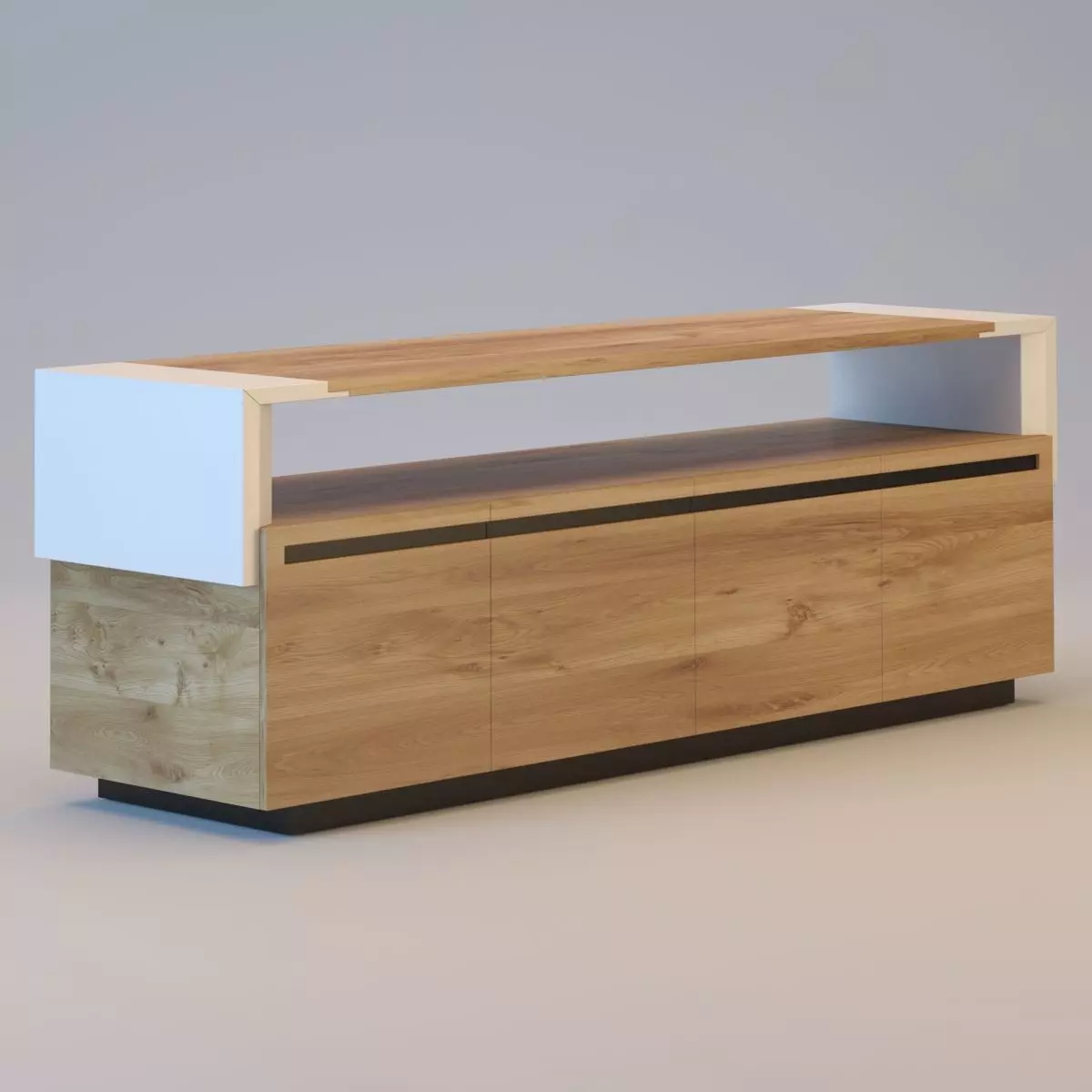 CROSSING Tanned leather sideboard 3D model_0