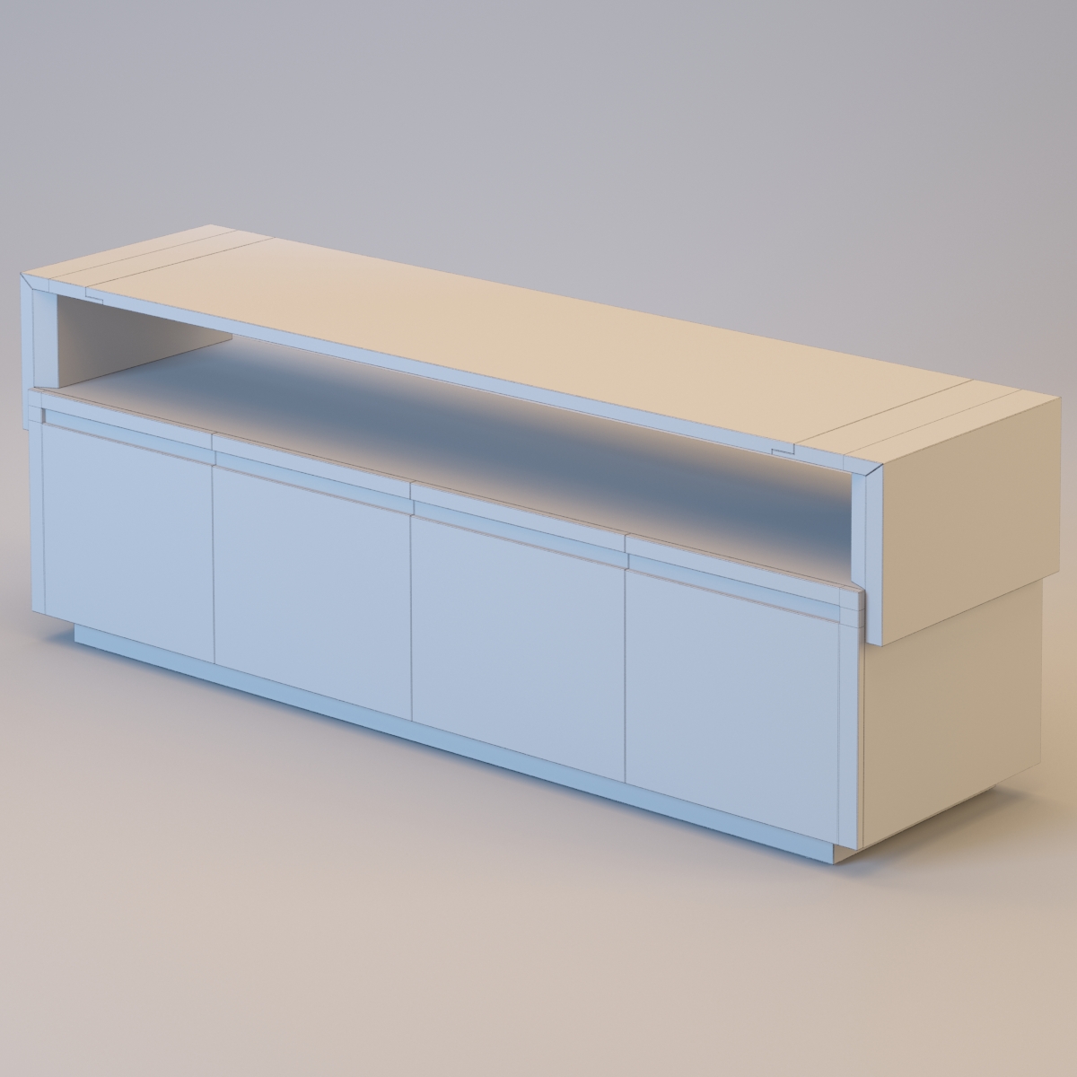 CROSSING Tanned leather sideboard 3D model_5