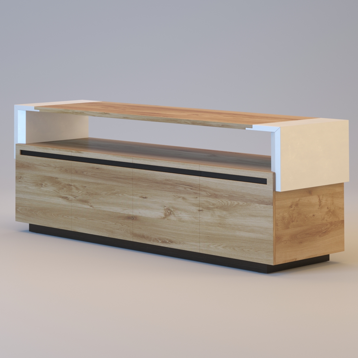 CROSSING Tanned leather sideboard 3D model_2