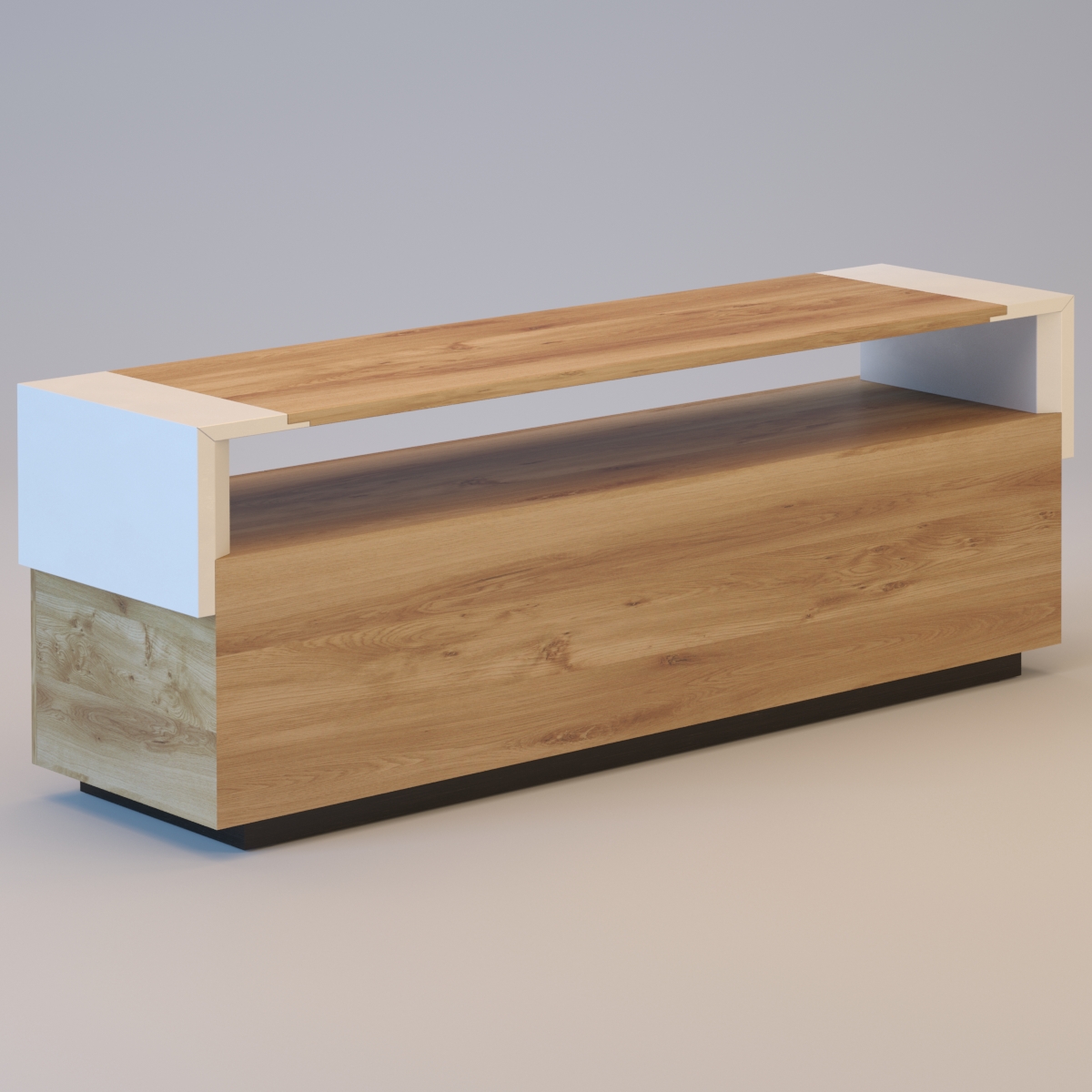 CROSSING Tanned leather sideboard 3D model_4