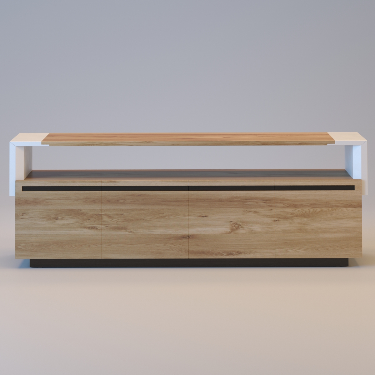 CROSSING Tanned leather sideboard 3D model_1