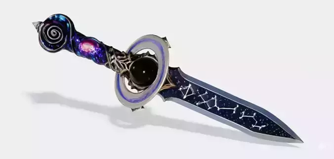 Cosmic Void Stardust Dagger 3D Model
