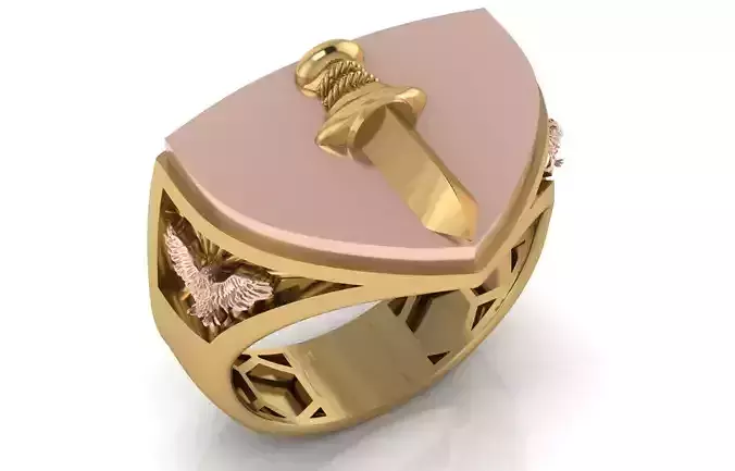 Men sword and eagle ring  4 pieces luxury