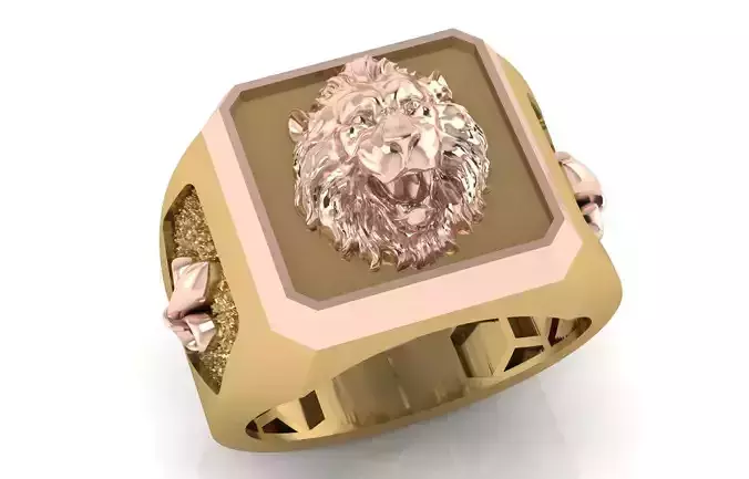 Luxury 5 piece lion men ring