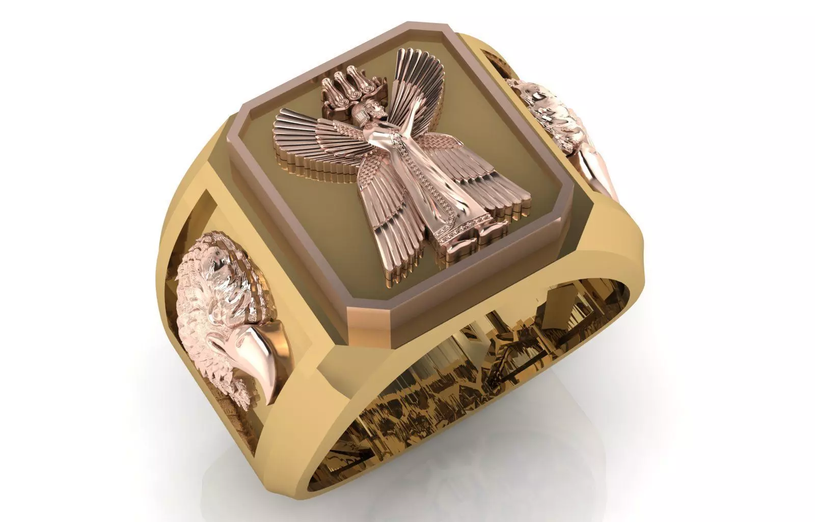 Luxury 5 piece Jesus Christ men ring 3D print model