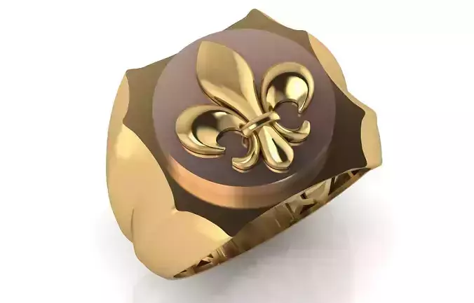 Luxury 3 piece lily men ring